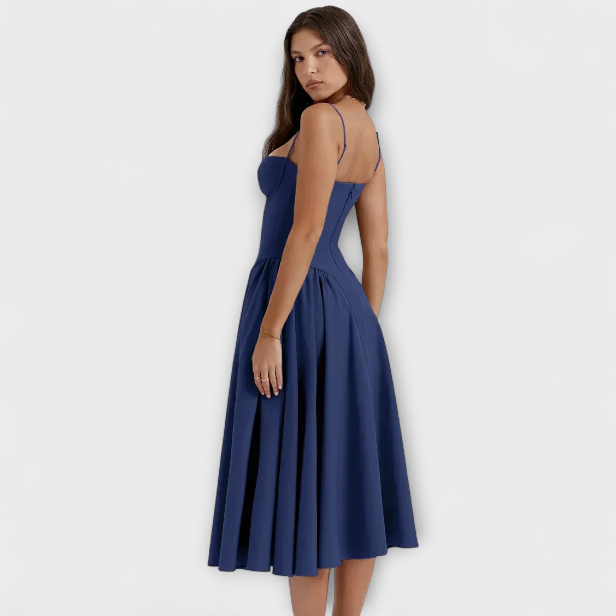 Rosalie - Elegantní bezrukávový korzetový šaty