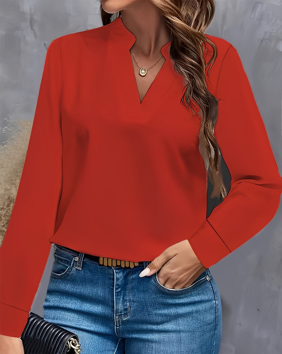 Shania - Stylová, volně padnoucí halenka s V-výstřihem pro dámy