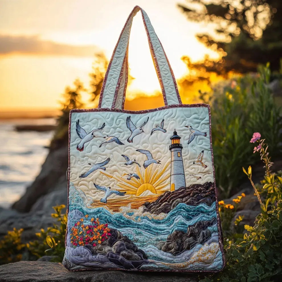 Seaside Light | Ručně šitá prošívaná taška