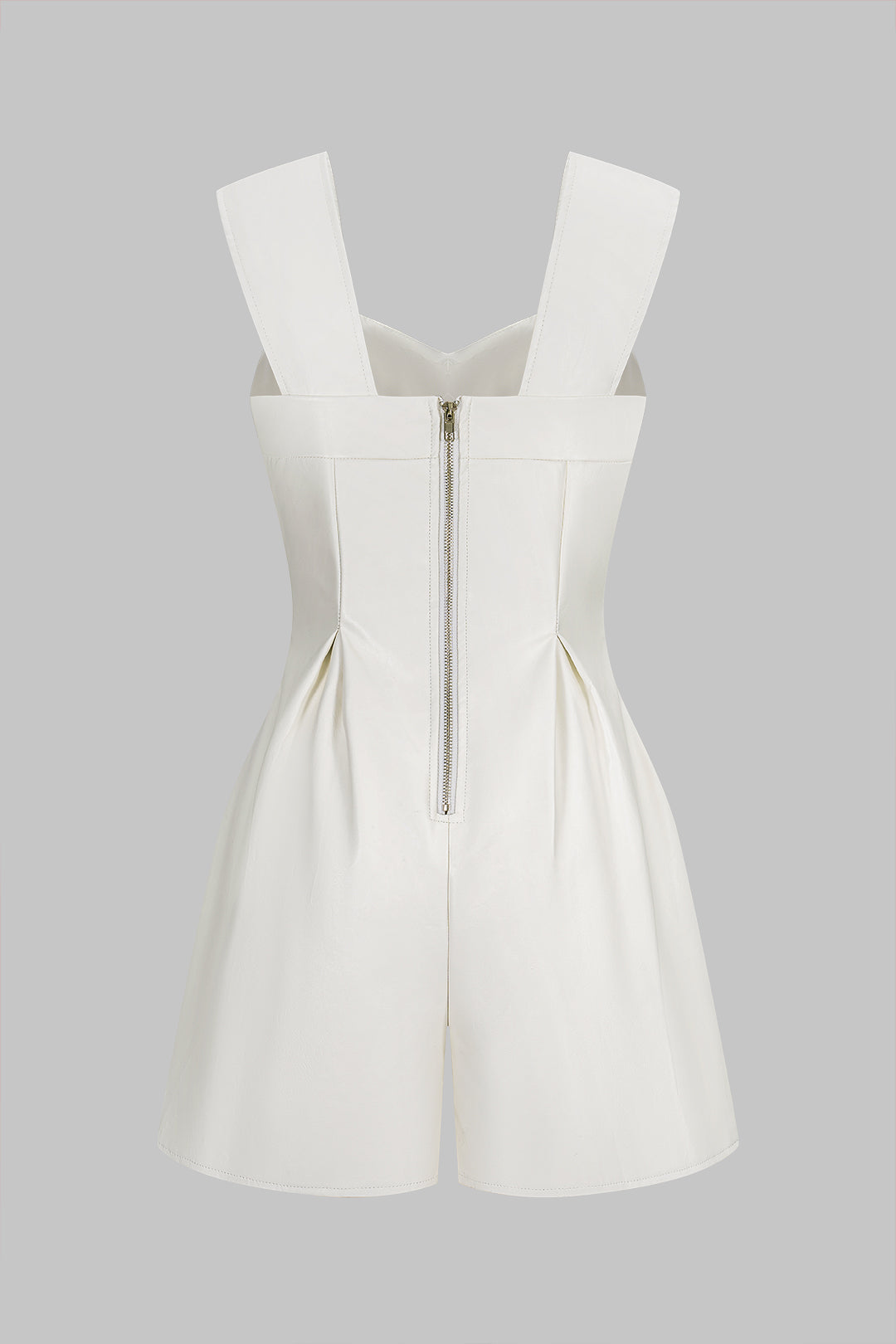 Mono bez rukávů z umělé kůže se zipem