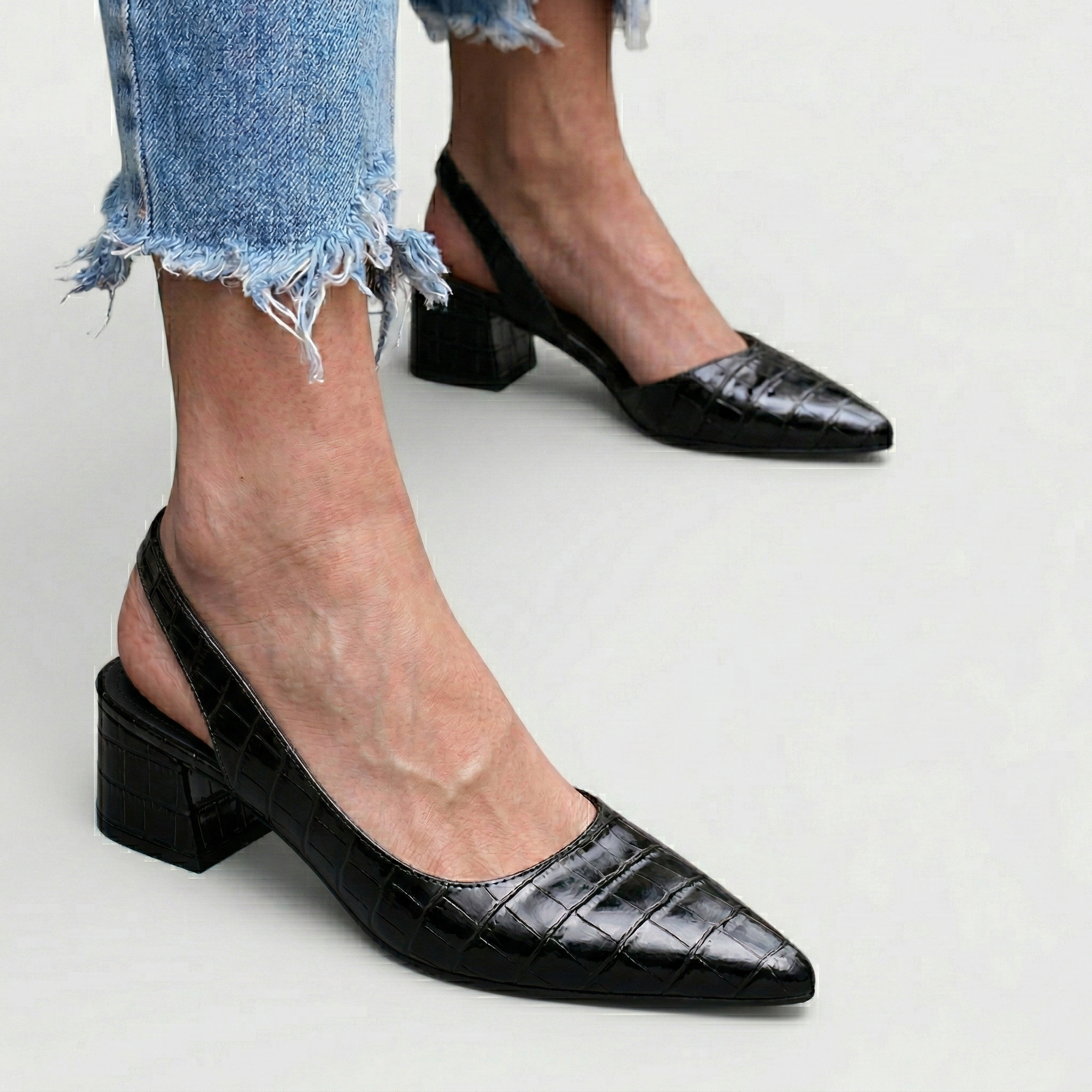 Sophia – Elegantní slingback lodičky s krokodýlím vzorem
