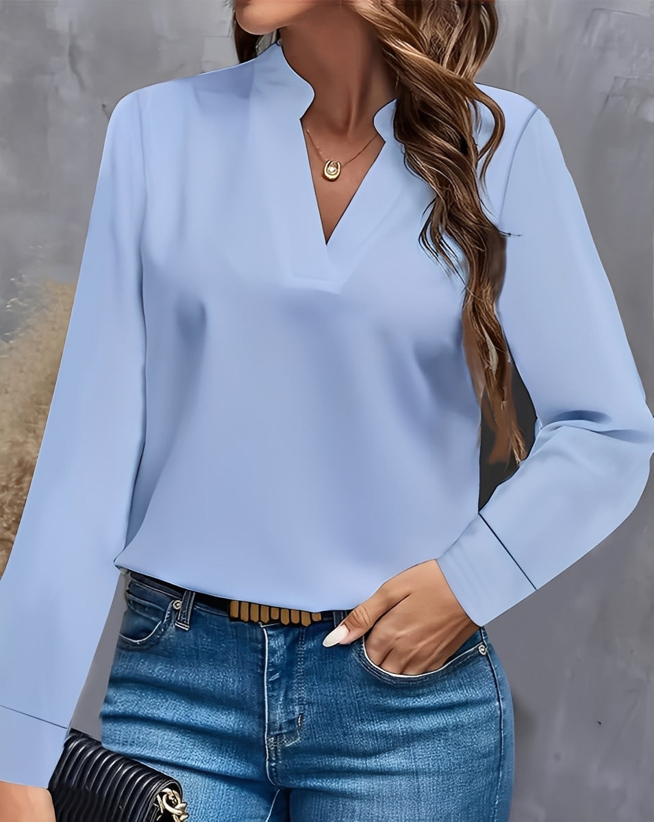 Shania - Stylová, volně padnoucí halenka s V-výstřihem pro dámy