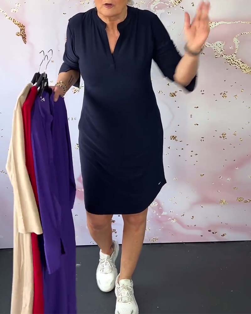 Lenka – Elegantní šaty s výstřihem do V pro každý den