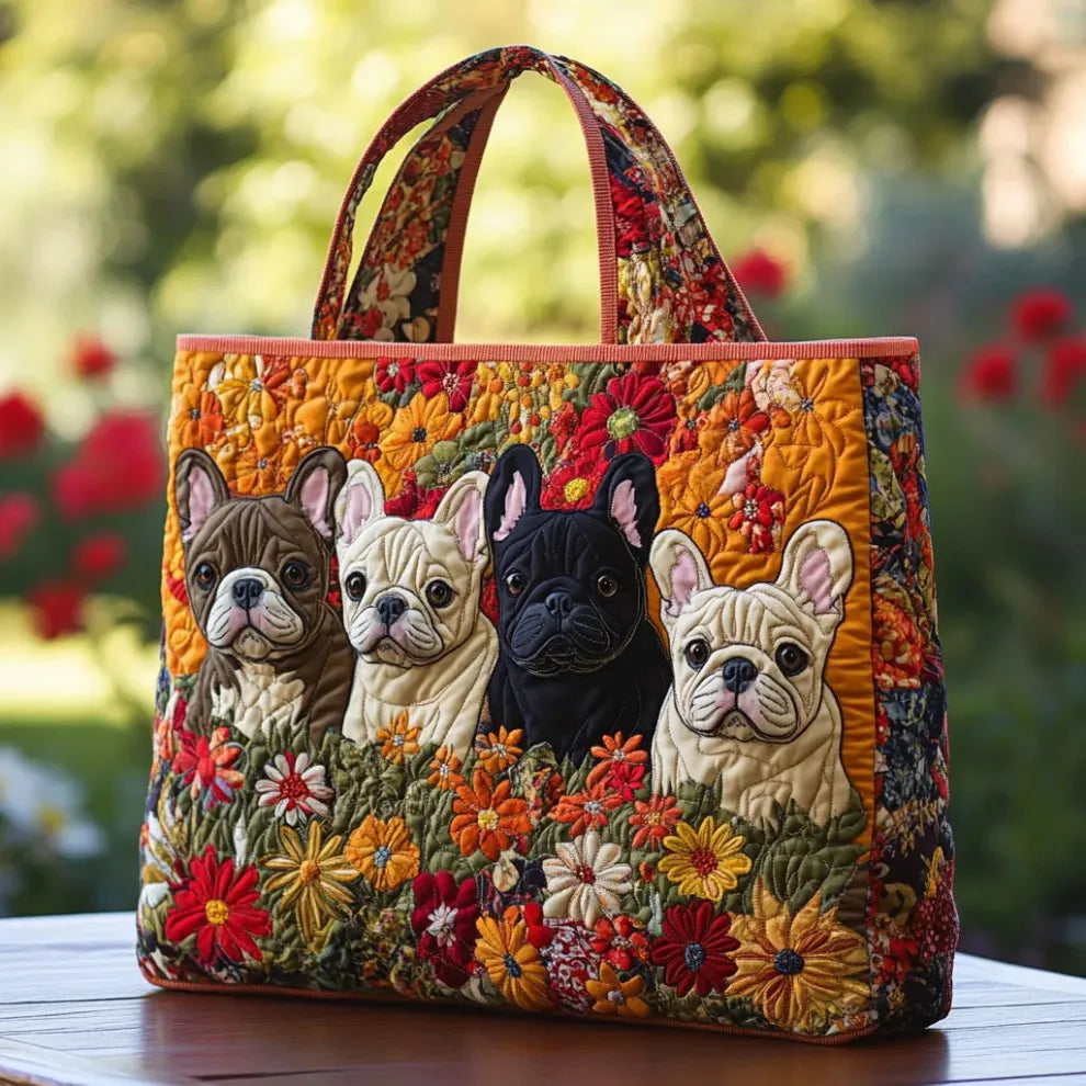 Frenchie Garden | Ručně šitá prošívaná taška přes rameno