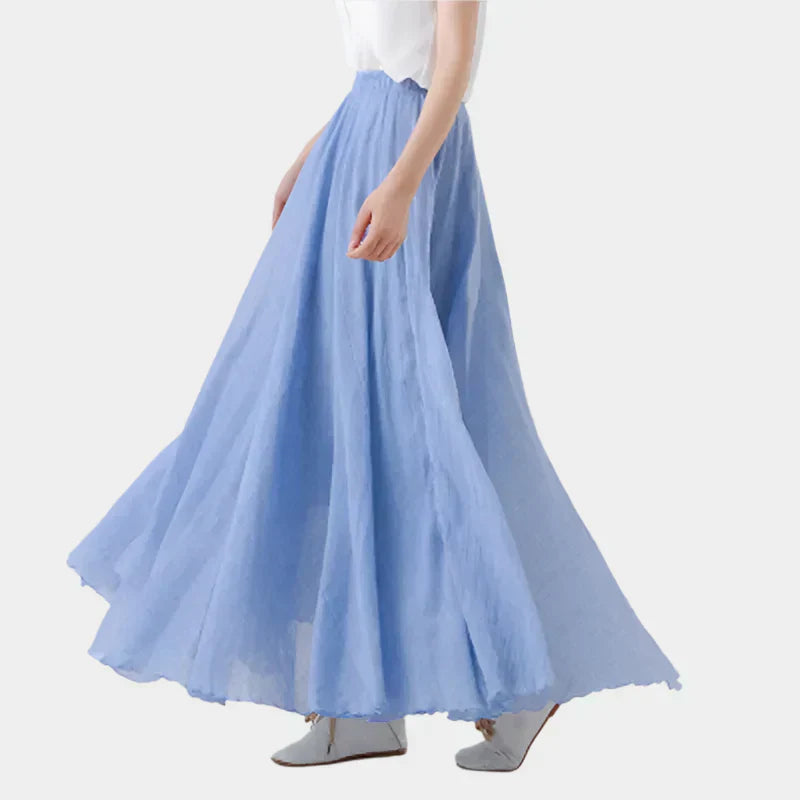 Kristýna Elegantní Vysokopásová Dlouhá Sukně Vzdušná
