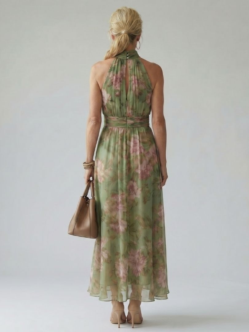 Mirelle | Skládané halter midi šaty