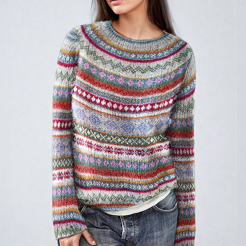 Anna - Klasický Fair Isle svetřík