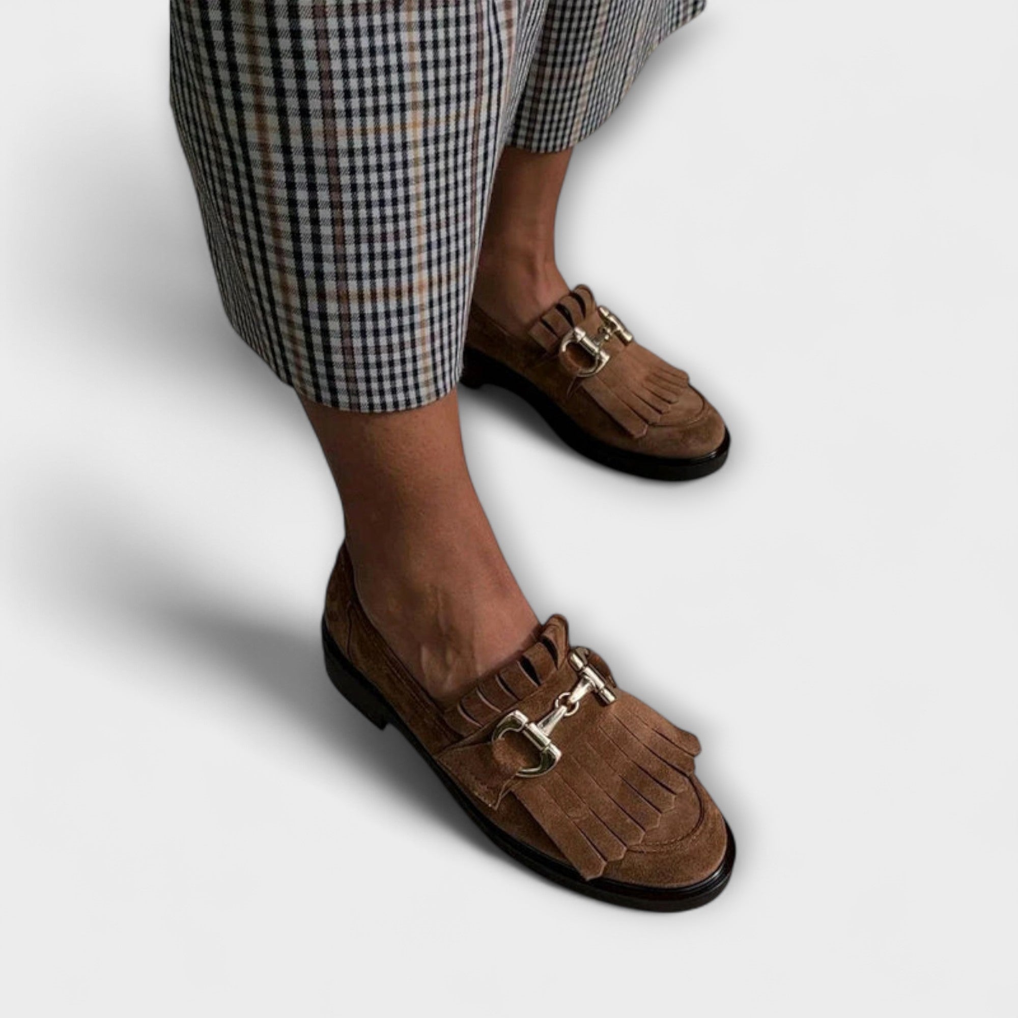 Fleur – Hnědé nazouvací loafers s kulatou špičkou