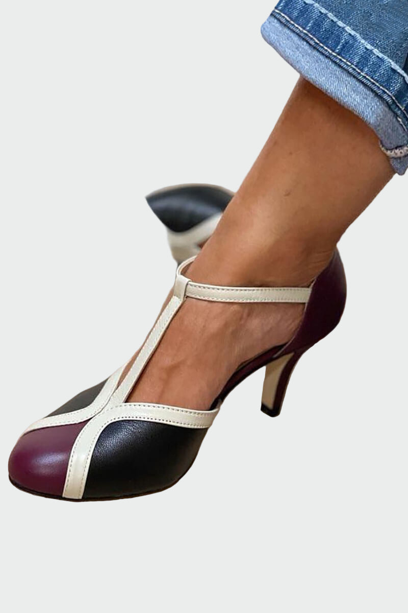 Anna Elegantní RetroSandály StředníPodpatekTPáskem