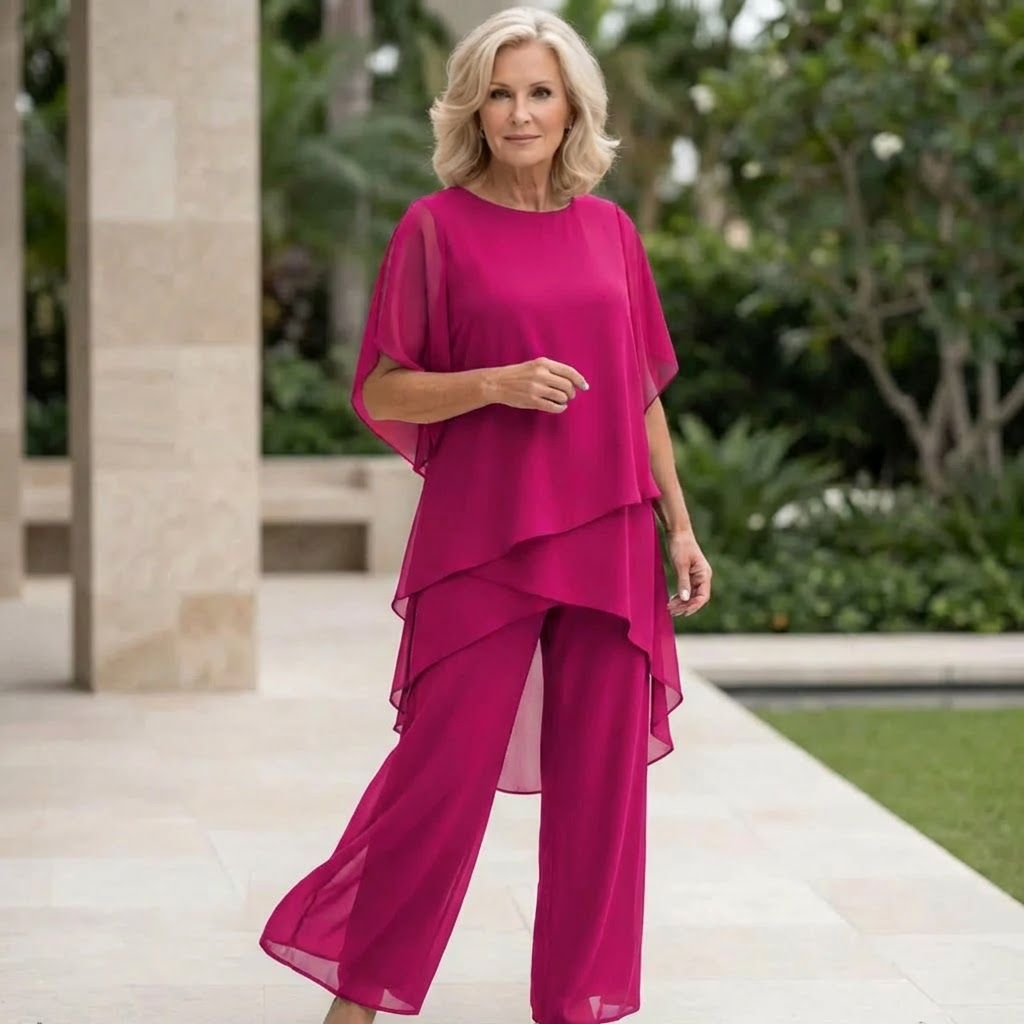 Kimmy | Drapované tričko s palazzo kalhotami