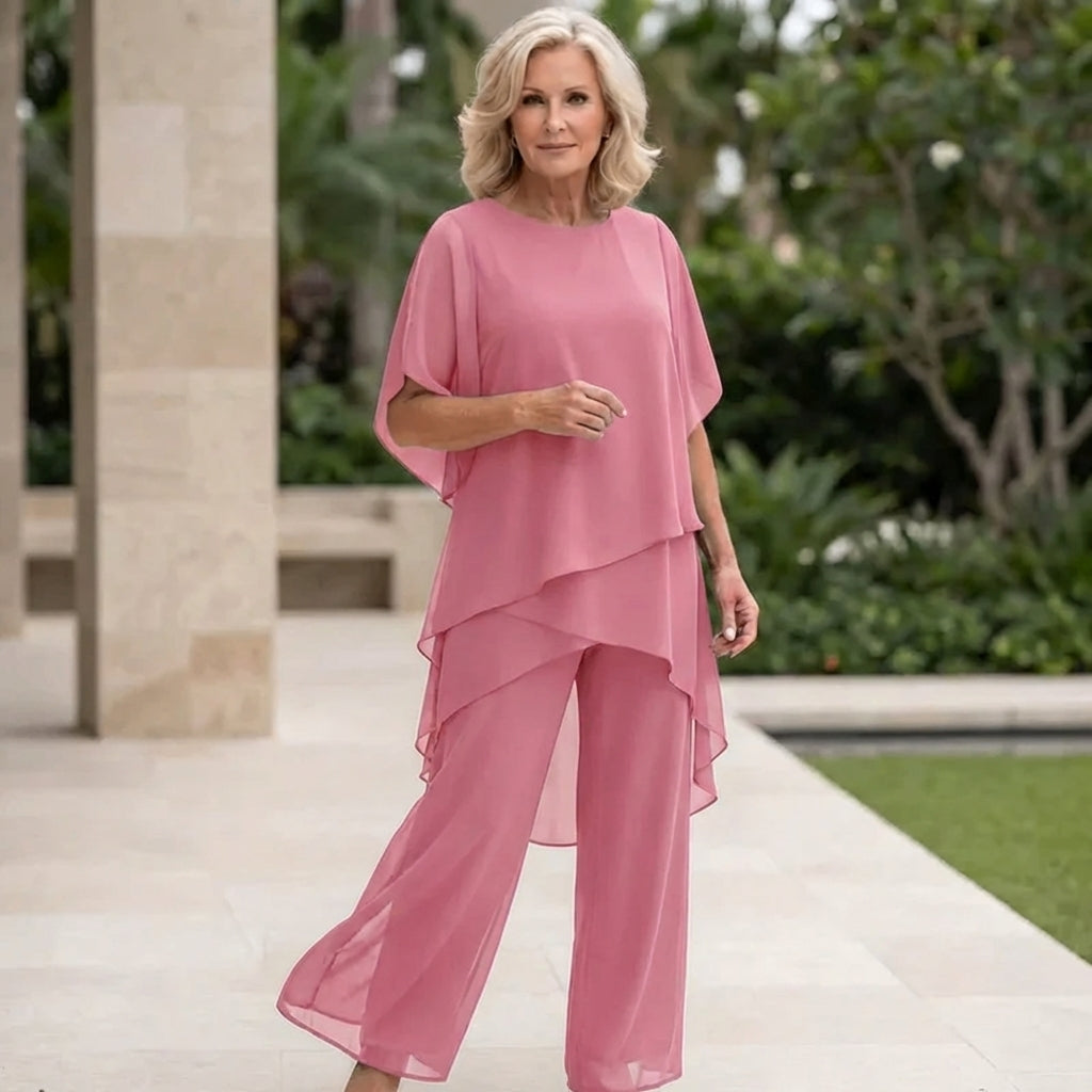 Kimmy | Drapované tričko s palazzo kalhotami