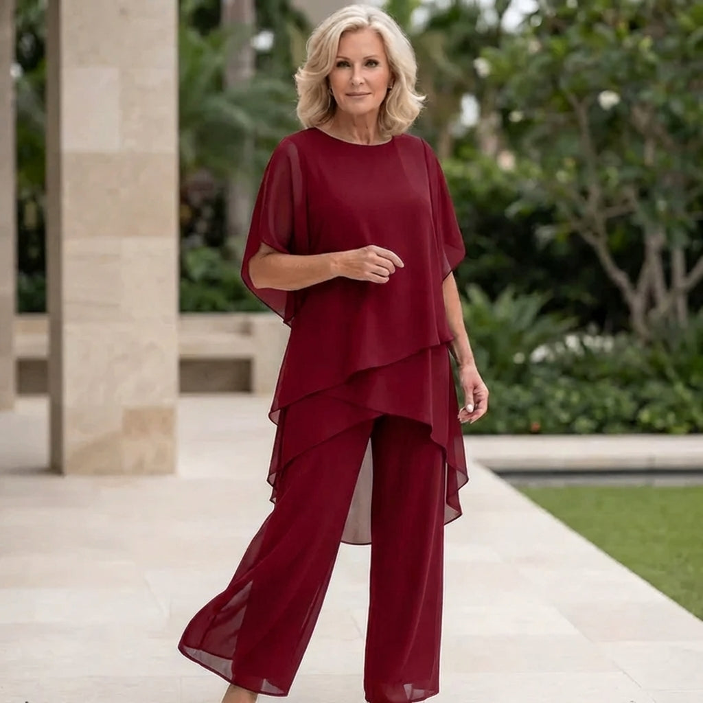 Kimmy | Drapované tričko s palazzo kalhotami