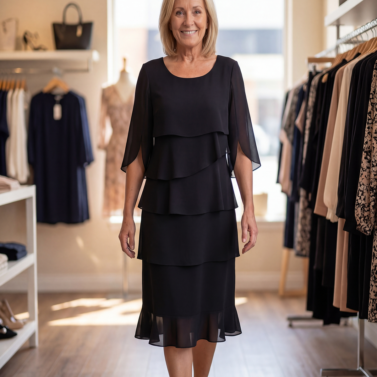Charlotte – elegantní midi šaty zakrývající bříško