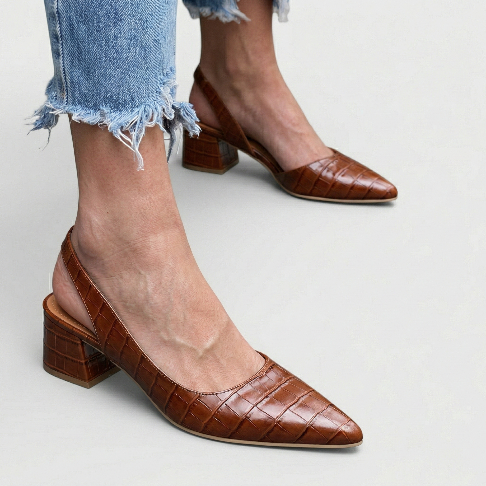 Sophia – Elegantní slingback lodičky s krokodýlím vzorem